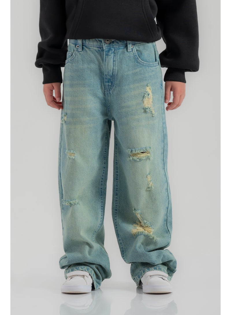 سي إن جينز وير كيدز جينز أولادي واسع بقصة ممزقة - Image 2